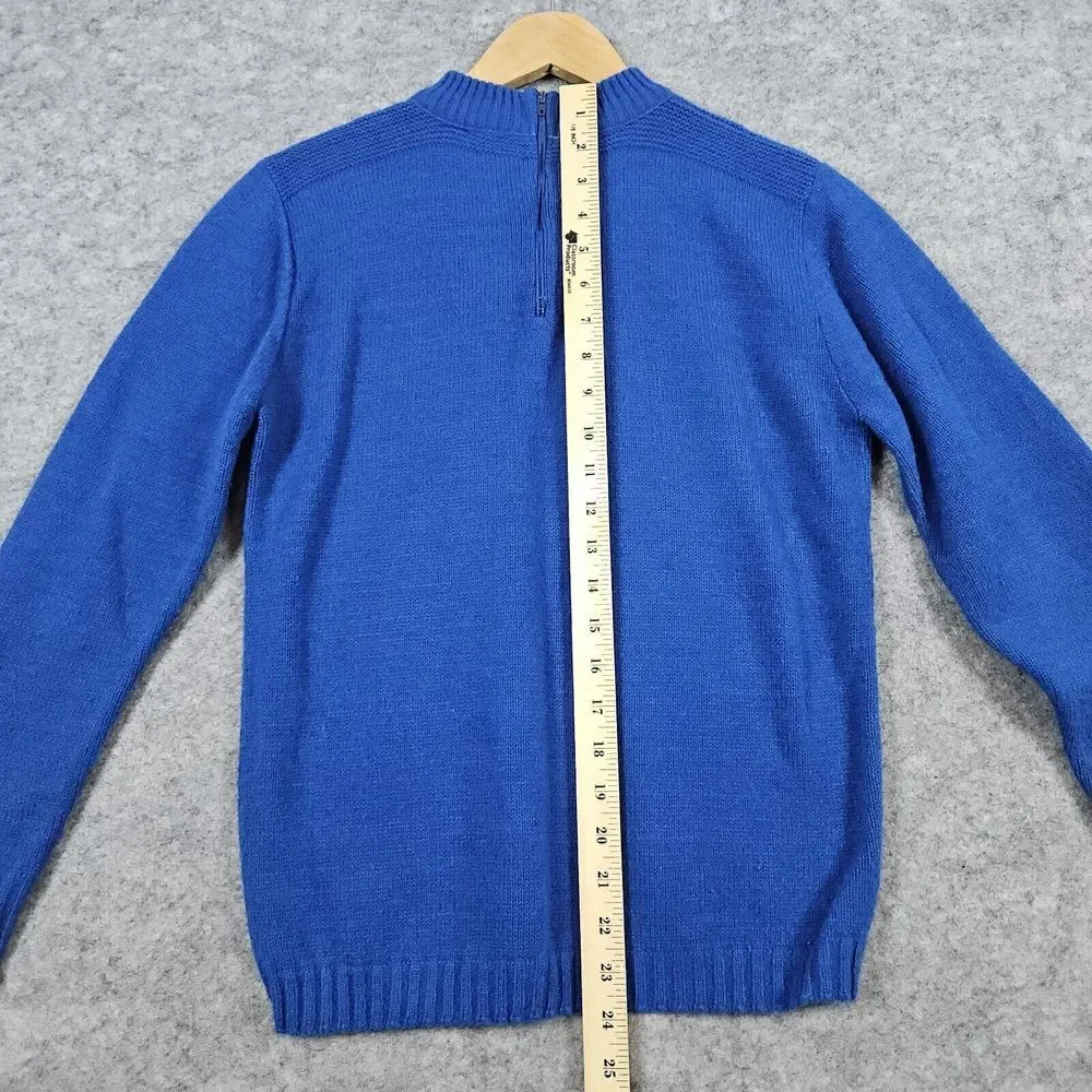 Bonnie Lane House of Morrison Vintage Women's Sweater Size PM Blue Knit 1/4 Zip‎